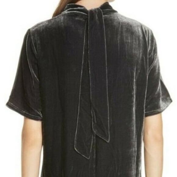 NWT Eileen Fisher Dress Crushed Velvet Mock Neck Tie Back Sheath Oversized - Picture 3 of 16